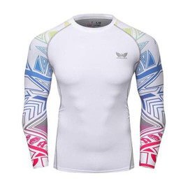 Compression Shirt Men's Base Tshirts Tight-Fitting Second Skin Technical Printing Long Sleeve Bodybuilding Tops