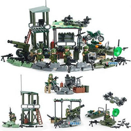 compatible Legoinglys Military army figures Jungle commando with weapons WW2 Building Block Toys for Children gift