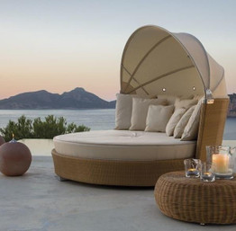 2015 Romantic Outdoor Furniture sun loungers Wicker Daybed