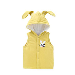 Hooded Vest For Newborns Girls Rabbit Warm Baby Boy Winter Sleeveless Solid Waistcoat Outwear Baby Jackets Cotton Infant Vests