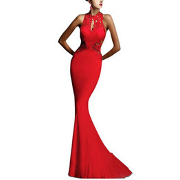 2018 Sexy Sleeveless Lady Dress Wedding Bridesmaid Long Formal Party Backless Lace Dress Mermaid Party Dress Vestidos Robe