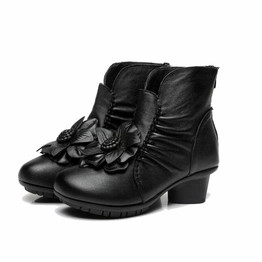 Autumn And winter Fashion Genuine Leather Shoes Women's Boots Casual Women Thick Heels Handmade Woman Ankle Boots