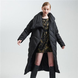 HIJKLNL 2017 New Winter Down Jacket For Women Down Coat Long Female Irregular Down Parkas Black 90% White Duck Thick Coats LZ450