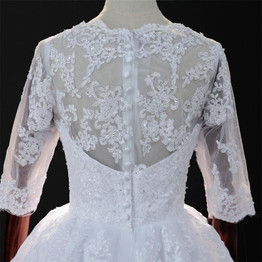 Fansmile Vintage Lace Up Plus Size Wedding Dress Long Sleeve 2017 Robe Mariage Wedding Gowns Vestidos de Novia Free Shipping