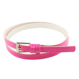 2017 fashion women Shocking Show Hot Beautiful Woman Multicolor Small Candy Color Thin Leather Belt Ms Belt drop Shipping