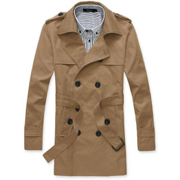 Mens Trench Coat 2017 New Fashion Designer Men Long Coat Windbreaker Autumn Winter Double-breasted Slim Trench Coat Men Overcoat