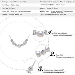 FENASY Pearl Jewelry Pearl necklace,Natural Freshwater Pearl Silver Necklace Pendant bohemian necklaces &amp; pendants,jewelry box
