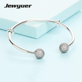 2017 Summer collction Open Silver Bangle bracelets fit 925 sterling silver charms bead bracelet DIY fine Jewyuer jewelry YSZ039