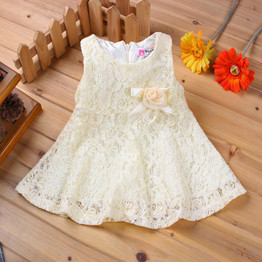 2017 Summer Baby Dresses Girl Princess Dress Flower Toddler Infant Newborn Baby Girls Party Wedding Dress Baby Lace Dress Brand