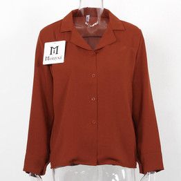 Casual Chiffon Blouses Women 2018 Autumn New Arrival Long Sleeve Notched Collar Shirts Ladies Streetwear Blouse Fashion Clothing