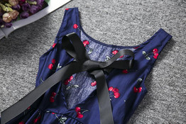 2017 Summer Toddler Girls Dress Casual Clothing Cherry Print Princess Baby Dress Cotton Backless Kids Vestidos Baby Girl Clothes