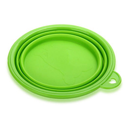 Bowl Feeder Foldable Silicone green for Dog Cat Pet