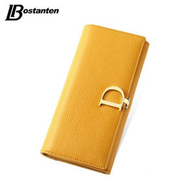 BOSTANTEN 2017 Genuine Leather Women Wallets Luxury Famous Brand Wallets for Women Coin Purses Holders Ladies Wallet Long Purses