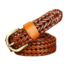 2016 Genuine leather belt Woman Braided belts Women Cow second layer skin strap thin girdle Luxury for female jeans width 2.5cm