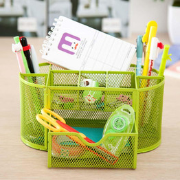 Metal Mesh Desktop Office Organizer Pen Pencil Holder Study Storage Pen Holder Multi fuction