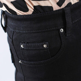 Free Shipping High Quality Women's Boot Cut Color Black Plus Long Jeans High Waist  Wide Leg Pants Girls Flares Trousers