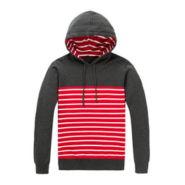 New Autumn Winter Brand Clothing Sweater Men Fashion Hooded Slim Fit Winter Pullover Men Cotton Knitted Striped Sweater Men