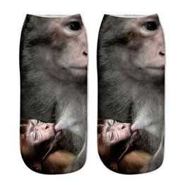 Cat Socks 3D Printing Female Socks Women Low Cut Ankle Socks Calcetines Mujer Casual Hosiery Printed Sock