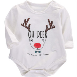 Casual Unisex Baby Girl Boy Christmas Romper Deer Jumpsuit Outfits Clothes 0-18M