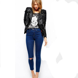 2017 Jeans For Women Skinny High Waist Jeans Woman Blue Denim Pencil Pants Stretch Waist Women Jeans Black Pants Calca Feminina