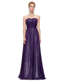 Sparkly Bridesmaid Dresses Purple Grace Karin Long Chiffon Navy Blue Formal Gowns For Wedding Party Sequin Bridesmaid Dresses
