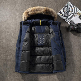 2017 winter men down snowsuit male winter down jacket natural fur Lover thermal slim waterproof outerwear THICKENED DOWN JACKET
