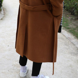 2017 Winter Korean Version Man Long Windbreaker Belt Decorate Woolen Overcoat Male Loose Trench Mens Cashmere Coat Jacket M-2XL