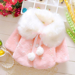 2016 fashion autumn Winter newborn infant baby clothing outerwear girls thick warm coats baby kids clothes Fake fur jackets coat