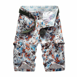 2017 New Summer Men's Camouflage Cargo Beach Shorts Cotton Men Military Casual Short Trousers Multi-Pockets Men's Shorts No Belt