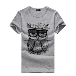 2017 New Summer Fashion Men T Shirt Short Sleeve Cotton Owl Printing Tees Shirts Casual T-Shirt Male Tops Shirt Men Blusas