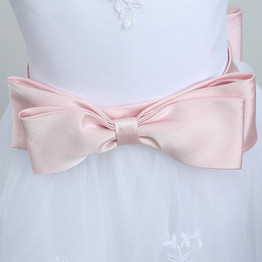 2016 New White Ivory Lace Princess Flower Girls Dresses Sleeveless Floor Length Girls First Communion Dress Kids Party Dress