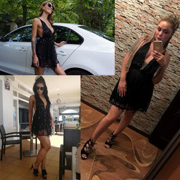 Reaqka sexy women sequined mini dress party 2017 New Arrivals Summer V neck black gold Halter clubwear sundress sequins factory