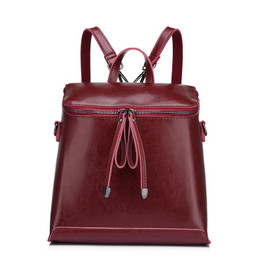 REALER brand women backpack vintage oil wax cow split leather backpack female school bags for teenagers girls shoulder bag