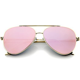 Retro Modern Mirrored Flat Lens Metal Aviator Sunglasses A318