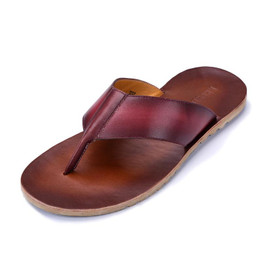 2017 Summer Men's Genuine Leather Flip Flops Slippers For men Beach Slippers Real Leather Handmade Shoes Man Flip Flops T07