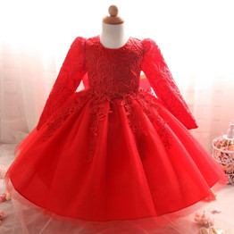 Flower Baby Girl infant Dress Wedding Princess Girls Dresses 1 Year Birthday Kids clothing Newborn party tutu dress Girl Clothes