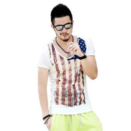 2016 New Retro Mens Summer Tops Tees Short Sleeve t shirt Man,Men's T-shirt men's brand fashion V neck T shirt men T066