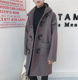 2017 Winter Clothes Men Long Outerwear Woolen Overcoat Loose Trench Cashmere Coat Wool Blends Windbreaker Casual Hooded Jacket