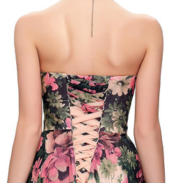 Grace Karin Long Evening Dress Floral Printed Pageant Gowns Sweetheart Floor Length Party Vestido De Festa Special Occasion 2017