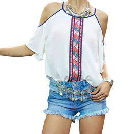 For Women Casual Women Blouse Strapless Blouse Female Patchwork Chiffon Tops Shirt Off Shoulder 5 Sizes