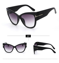 2016 NEW Gradient Points Sun Glasses Tom High Fashion Designer Brands For Women Sunglasses Cateyes oculos feminino de sol