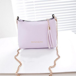 Candy Color Women Leather Shoulder Bags Mini Chain Strap Tassel Crossbody Messenger Bag Purses Femininas Handbag Bolsa