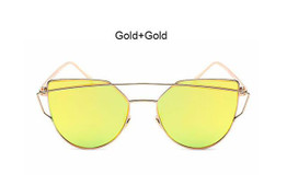 CandisGY Cat Eye Hotset Eyeglasses Cateye Mirror Rose Gold Sunglasses Brand Designer Women Mirror Lady Sun Glasses Metal Frame