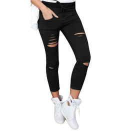 Durable 2017 jeans women Pencil Trousers plus size Women Skinny Ripped Pants High Waist Stretch Slim Pencil Trousers