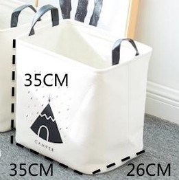 DUNXDECO Home Office Storage Laundry Basket Toy Magazine Organizador Linen Cotton Textile Container Nordic Cloud Flag Room Decor