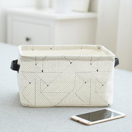 DUNXDECO Home Office Storage Container Laundry Basket Elegant Simple Line Geometric Nordic Cloth Toys Organizador Box Decor