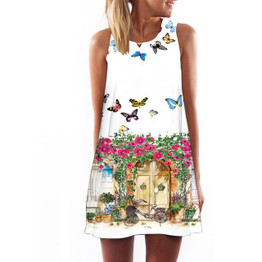 2016 Women Dress 3D Print Vintage Hippie Summer Beach Dress Dashiki Loose Plus Size Women Clothing