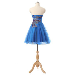 CEEWHY Embroidery Short Cocktail Dresses 2017 Ball Gown Strapless Graduation Homecoming Dress Party Elegant Formal Dress Plus