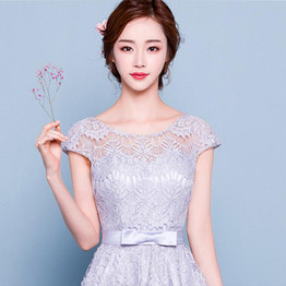 CEEWHY Asymmetrical Women Formal Gowns Dresses Robe de Cocktail Dresses Knee Length Dovetail Homecoming Dresses 2017 Lace Dress