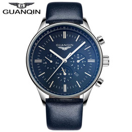 Luxury GUANQIN Watches Men Relogio Masculino Quartz Watch Waterpoof Leather Watches Men Luxury Brand Gold Black Wristwatches
